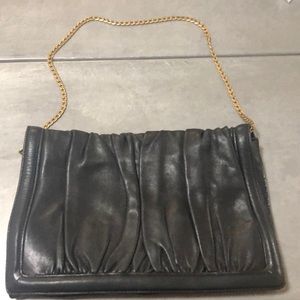 Black leather Club Monaco bag